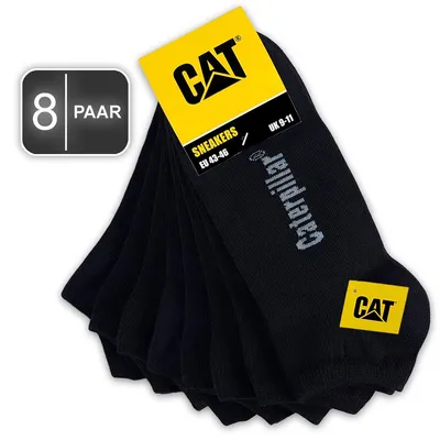 Produktbild von 8 Paar CAT® CATERPILLAR SNEAKER SOCKEN Sneakers Füßlinge Strümpfe in Schwarz & Größe 43-46