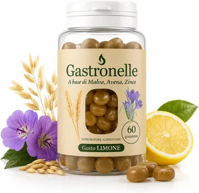 Zdjęcie produktu dla Gastronelle – Suplement diety zawierający malwę, owies i cynk – 60 żelków o smaku cytrynowym