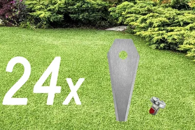 Immagine prodotto di 24 lame per robot tosaerba | Lame per Bosch Indego