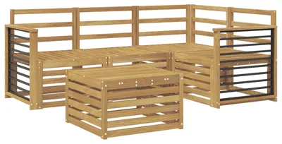 Produktbild von vidaXL Outdoor-Sofagarnitur 5 pcs Weiß 59 x 59 x 37 cm