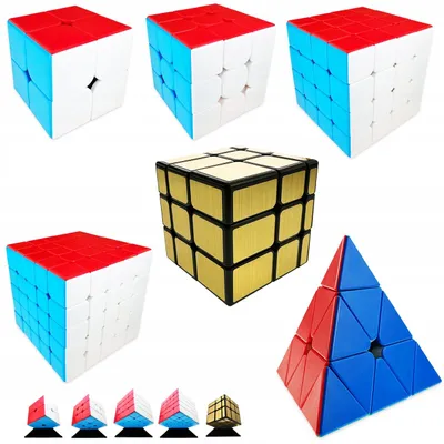 Produktbild von Moyu Meilong Set Würfel 2x2, 3x3, 4x4, 5x5, Pyramide, Mirror Gold