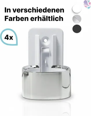 Produktbild von Wandhalterung 4x mit weißer, schwarzer oder verchromter Blende - HOTELSERIE : Farbe - Chrom Farbe: Chrom