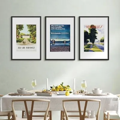 Produktbild von PromoHome® A2 Bilderrahmen Set - 3 Schwarze Rahmen für 42x59,4 cm Fotos