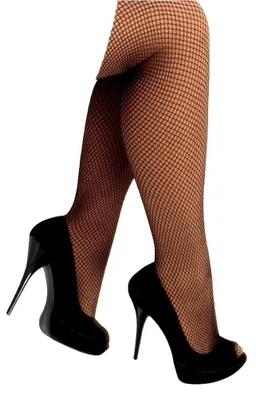 Produktbild von Krautwear Damen Strumpfhose y Netzstrumpfhose Hoher Bund Schwarz Kostüm Fasching (11064-schwarz)