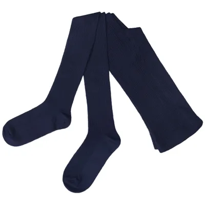 Produktbild von Damen Strumpfhosen aus Baumwolle 2:2 Rippe Marine Größe 48-50