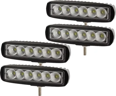 Immagine prodotto di Greenmigo, set da 4 faretti LED da 18 W per fuoristrada, faretti da lavoro, riflettori, 1600 lm, IP67, 12 V/24 V, luce bianca, per set