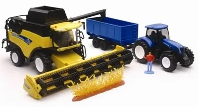 Produktbild von NEW HOLLAND CR9090 mit Traktor und Anhänger, NEW05765, Maßstab1/32, NEWRAY
