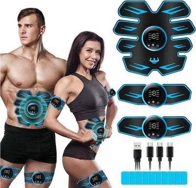 Produktbild von Unyqoos® EMS‑Muskelstimulator – tragbarer, diskreter Muskeltrainer für Zuhause mit LCD, USB‑Aufladung, 6 Modi, 19 Intensitätsstufen & 8‑Elektroden