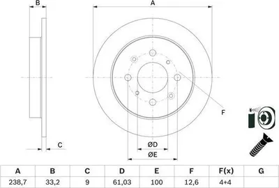 Produktbild von 2x BOSCH Bremsscheibe 0 986 479 F34 für HONDA JAZZ IV (GK) CITY Stufenheck (GM)