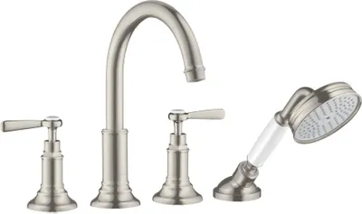 Produktbild von 4-Loch Fliesenrandarmatur AXOR MONTREUX DN 15 m Hebelgr. stainless steel optic stainless steel optic