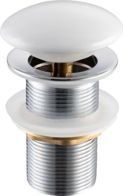 Produktbild von Balneo Stöpsel Klick-Klack Universell für Waschbecken Messing mit Keramikkopf 66 mm x G1 1/4 weiß