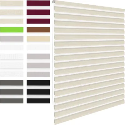 Produktbild von ECD Nemecko Dvojitá roleta 45x150 cm, prírodná, upínanie, duo roleta, bez vŕtania, s upínacími konzolami, na ochranu pred slnkom a súkromia, vrátane upevňovacieho materiálu