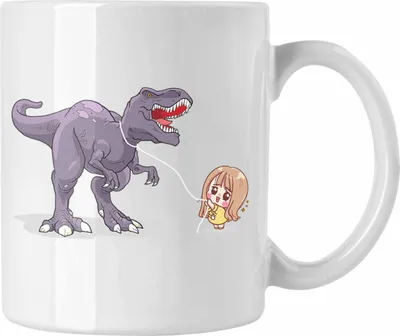 Produktbild von Trendation - Coole Tasse für Dinofans Dinosaurier Geschenkidee Mädchen Geschenke Lustig (Weiß)