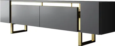 Image de Skye Decor, Yildiz - Anthracite, Or, Meuble TV, Anthracite, PANNEAUX DE PARTICULES DE BOIS 100 % MELAMINÉES, 180 x 50 x 30 cm