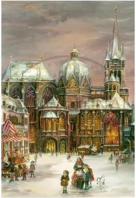 Immagine prodotto di Calendario dell'Avvento con la Cattedrale di Aquisgrana e motivi invernali