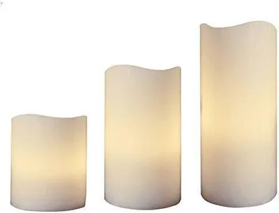 Produktbild von LED Kerze Kunststoff Timer für Innen 10 15 20cm 3er Set : Beige