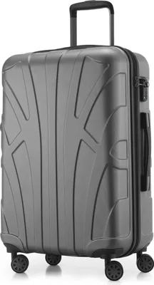 Produktbild von Suitline - Reisekoffer 66cm, mittelgroß erweiterbar, Check-In Gepäck Trolley Rollkoffer, Koffer ABS Hartschale, Größe M, 4 Rollen, TSA ,Silber