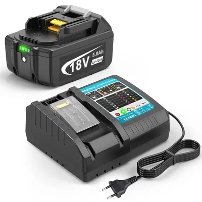Zdjęcie produktu dla Akumulator litowo-jonowy zapasowy oraz ładowarka do akumulatorów 18V, 5000 mAh