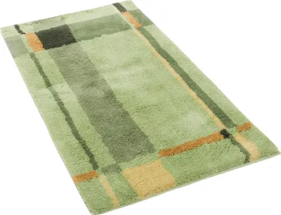 Produktbild von Pacific Badteppich Bonaire Grün Bordüre, Größe:55x55 cm WC-Vorleger mit Ausschnitt