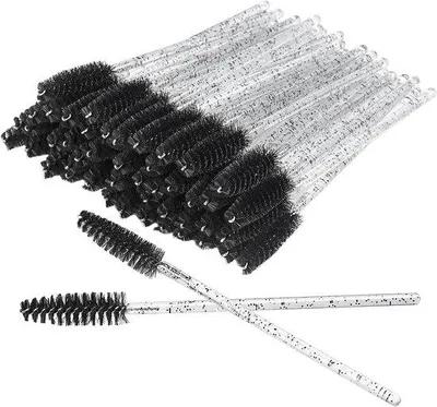 Produktbild von Famanu Wimperbürsten für Mascara und Augenbrauen - 50 Stück, schwarz