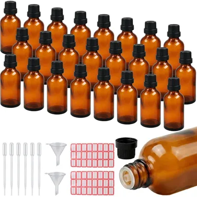 Produktbild von Inovra – Glasflasche, 50 Milliliter – Braune Glasflasche mit Bügelverschluss – Glasflasche mit Verschluss – Für Konservierungsstoffe – Für lichtempfindliche Flüssigkeiten – Vielseitig einsetzbar – Flasche zur Konservierung
