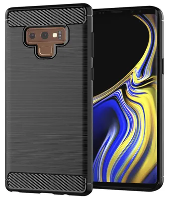 Produktbild von Techsuit Carbon Silicone Back Cover Hülle für Samsung Galaxy Note 9 - Schwarz