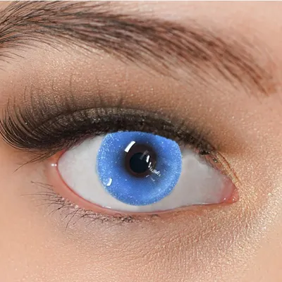 Produktbild von Jahreslinsen Farbige Kontaktlinsen Blau Farblinsen ohne Stärke Sky Blue stark deckend, neu, crazy