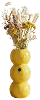 Produktbild von Atmosphera Blumenvase Fruity - Zitrone - gelb - 9 x 20 cm