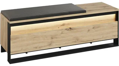 Produktbild von Schuhschrank mit Sitzbank QUANT QG04 artisan eiche + schwarz