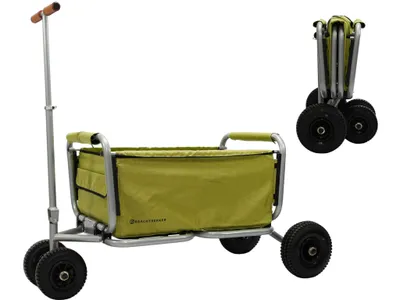 Produktbild von Beachtrekker faltbarer Bollerwagen Life mit integrierter Feststellbremse Oliv und PolyurethanReifen