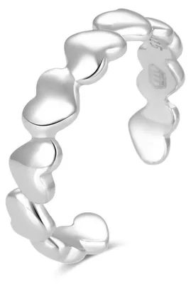 Produktbild von Silberner Beinring mit Herzen AGGF484