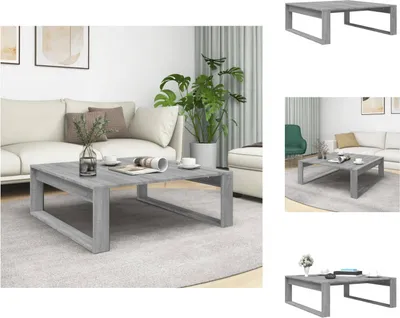 Image de vidaXL Table basse Gris Sonoma 100x100x35 cm Bois composite - Tables basses