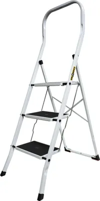 Produktbild von DRABEST | Leiter - PRO Serie, 3 Stufen - Tragfähigkeit 150kg, Trittleiter, Klappleiter, Stehleiter, Haushaltsleiter