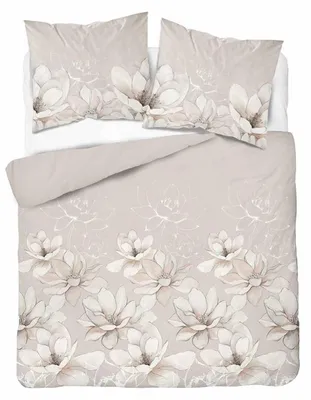 Produktbild von Bettwäsche, Satinbettwäsche, 100 % Baumwolle, hohe Qualität 200x220 5802a Beige, Blumen