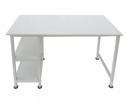 Produktbild von Schreibtisch Computertisch - mit Ablagefächern - weißes Metallholz - 110 cm breit