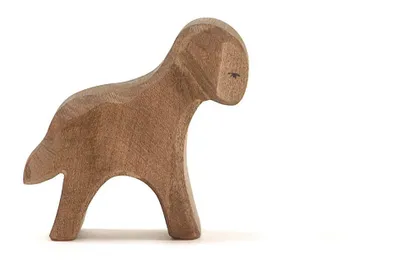 Obrázek produktu pro Dřevěná figurka jehněte stojícího hnědého
