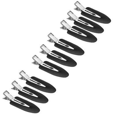 Image de Pince à cheveux sans couture 9 pièces Noir Blanc Rose Clips en acier inoxydable