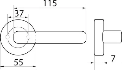 Produktbild von Türgriff mit runder Rosette weiß Metall