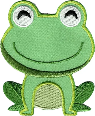 Produktbild von Frosch Tier - Aufnäher, Bügelbild, Aufbügler, Applikationen, Patches, Flicken, Zum Aufbügeln, Größe: 5,9 x 6,8 cm