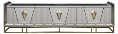 Produktbild von Sideboard RTV Lowboard TV Ständer Holz Grau Wohnzimmer Tisch Moderne