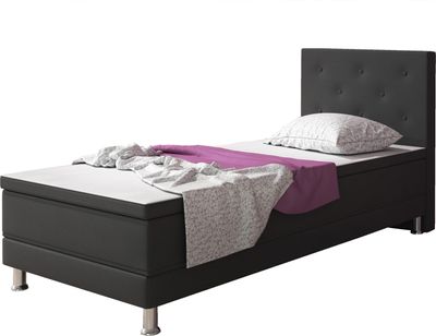 Inter Handels Boxspringbett Esra, 90x200, Anthrazit