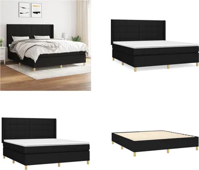 Imagen del producto de vidaXL Base de cama con somier y colchón, color , 160x200 cm, tapizado en tela - Base de cama con somier - Bases de cama con somier - Cama - Muebles de dormitorio