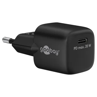 Image de Chargeur rapide Goobay USB-C Nano (20 W) Noir