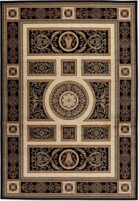 Zdjęcie produktu dla 80x120 cm Kawałek dywanu Herat 105989 Czarny kremowy