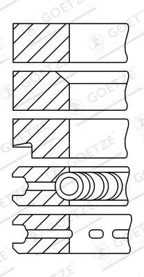 Produktbild von GOETZE ENGINE 08-101000-00 Kolbenringsatz Kolbenringe