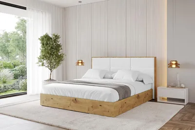Produktbild von ALTDECOR Polsterbett mit Bettkasten - ENZO1 - 140x200  Weiß- Bett mit Kopfteil, Boxbett ohne Matratze, Doppelbett mit Stauraum