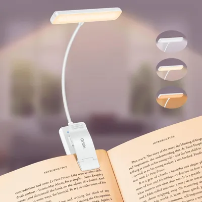 Productafbeelding van Boekenlamp Oplaadbare Leeslamp, 19 LEDs Klemlamp Traploos Dimbar