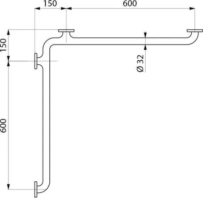 Immagine prodotto di Corrimano Delabie per sedile doccia D32mm nylon bianco
