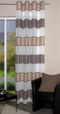 Produktbild von Home Wohnideen Ösenschal Querstreifen 245 x 140 cm Cappuccino