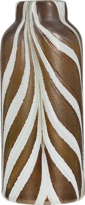 Image de Gilde Glasart, Vase, "Afrikano", gestreift, Glas, braun, weiß, VE 2, L. 9 cm, B. 9 cm, H. 22 cm 59223